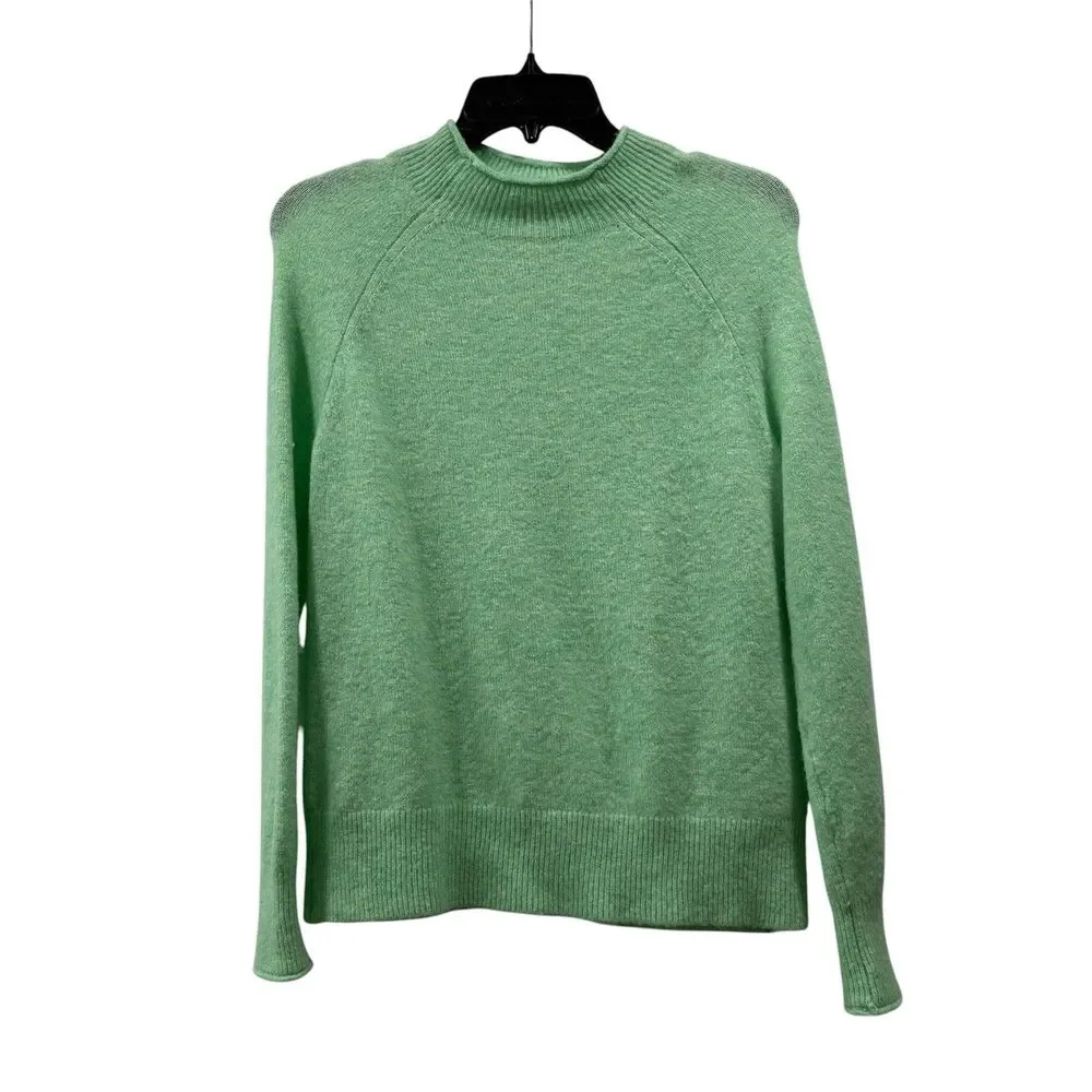 J. Crew Rollneck Sweater Super Soft Yarn Green Size XXS Wool Alpaca Blend